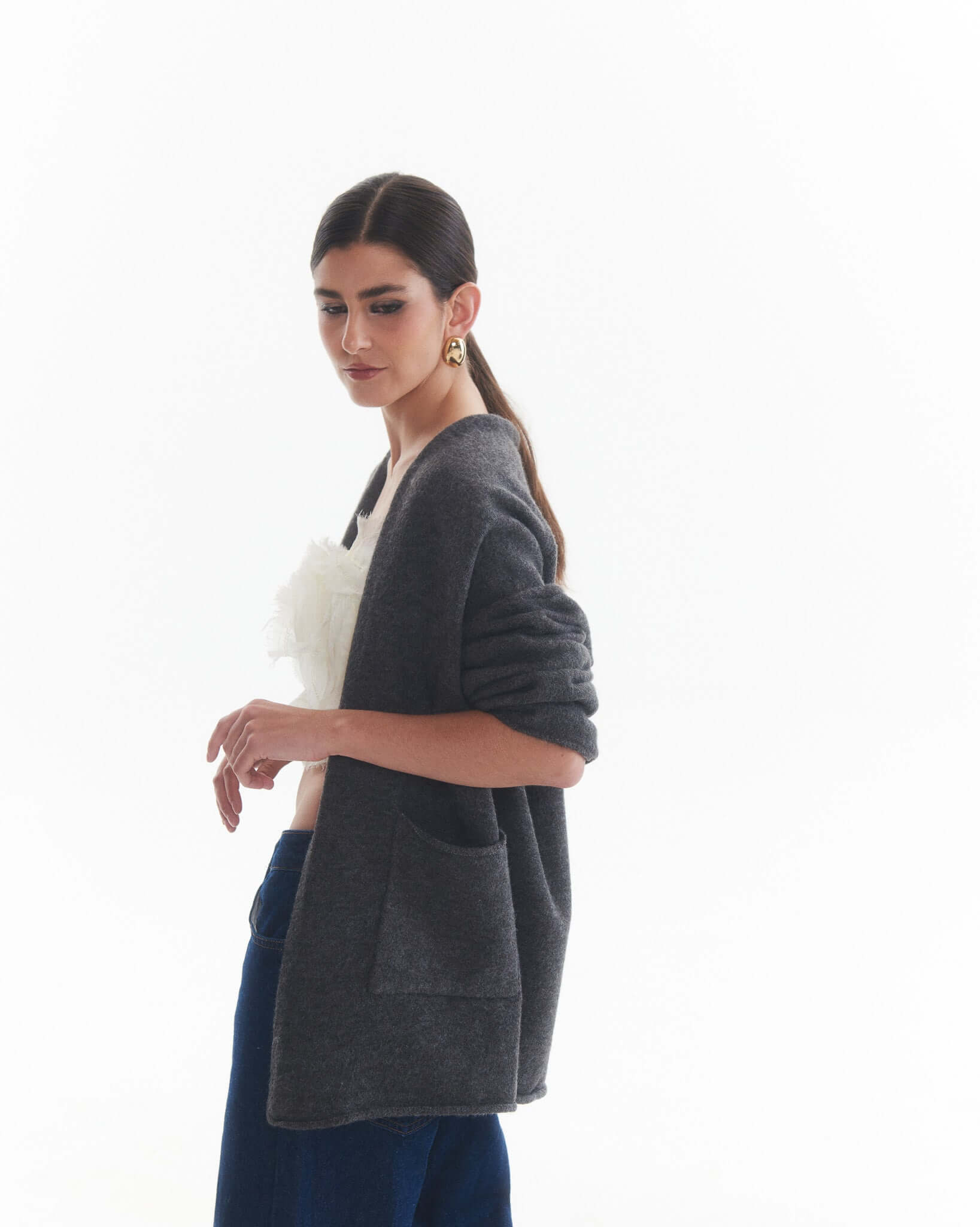 Tapado Lana Gry Gris Oscuro