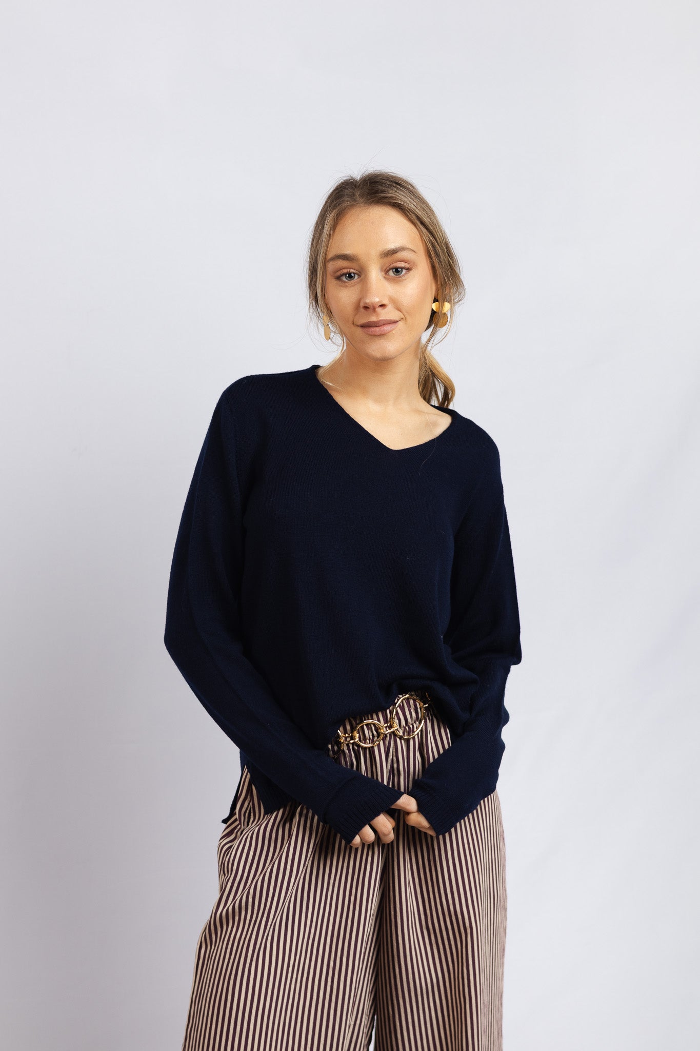 Sweater Lana Fina Leonora Azul Marino