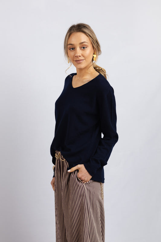 Sweater Lana Fina Leonora Azul Marino