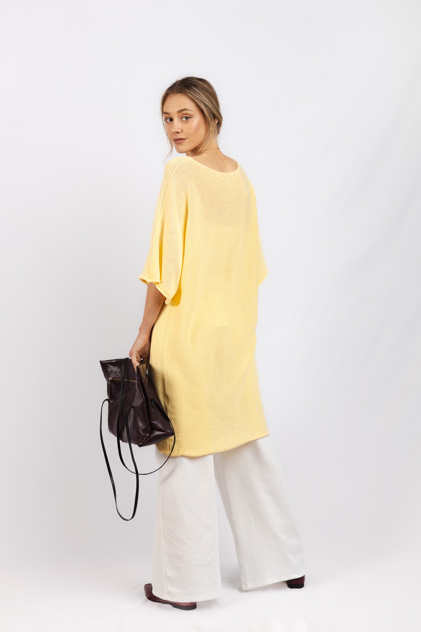 Vestido Lino y Algodón Benita Amarillo Mantequilla