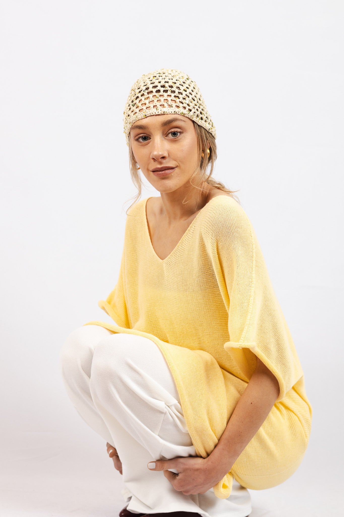 Vestido Lino y Algodón Tamar Amarillo Mantequilla