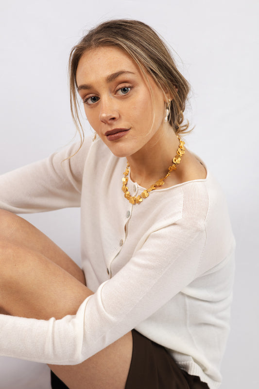 Chaleco Lana Fina Adriana Off White