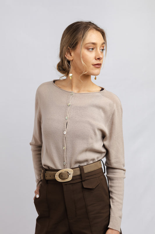 Chaleco delgado Lana Adriana Beige