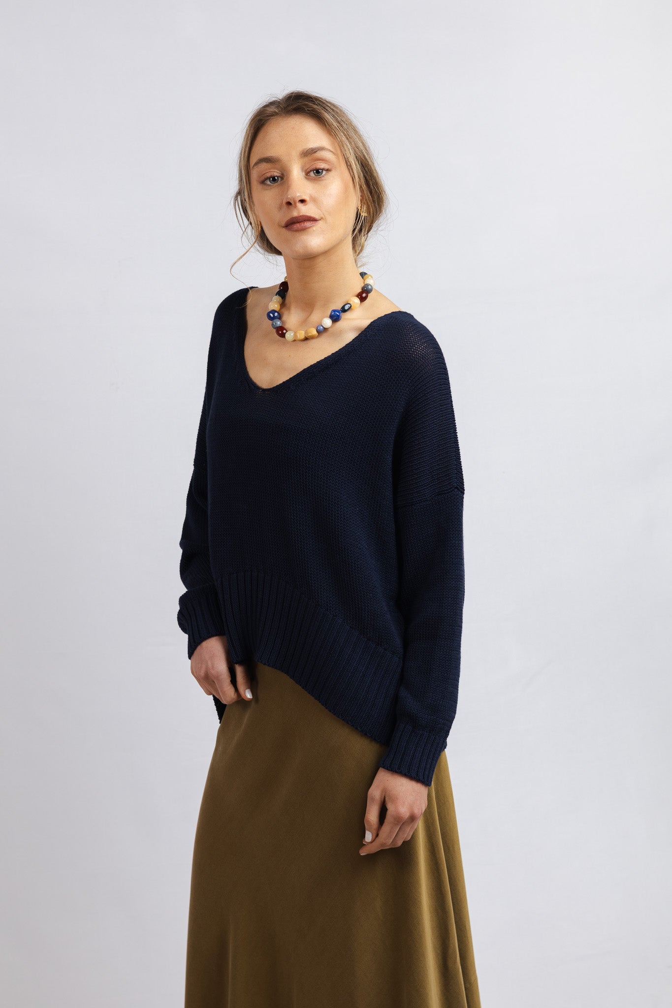 Sweater Algodón Linette Azul Marino