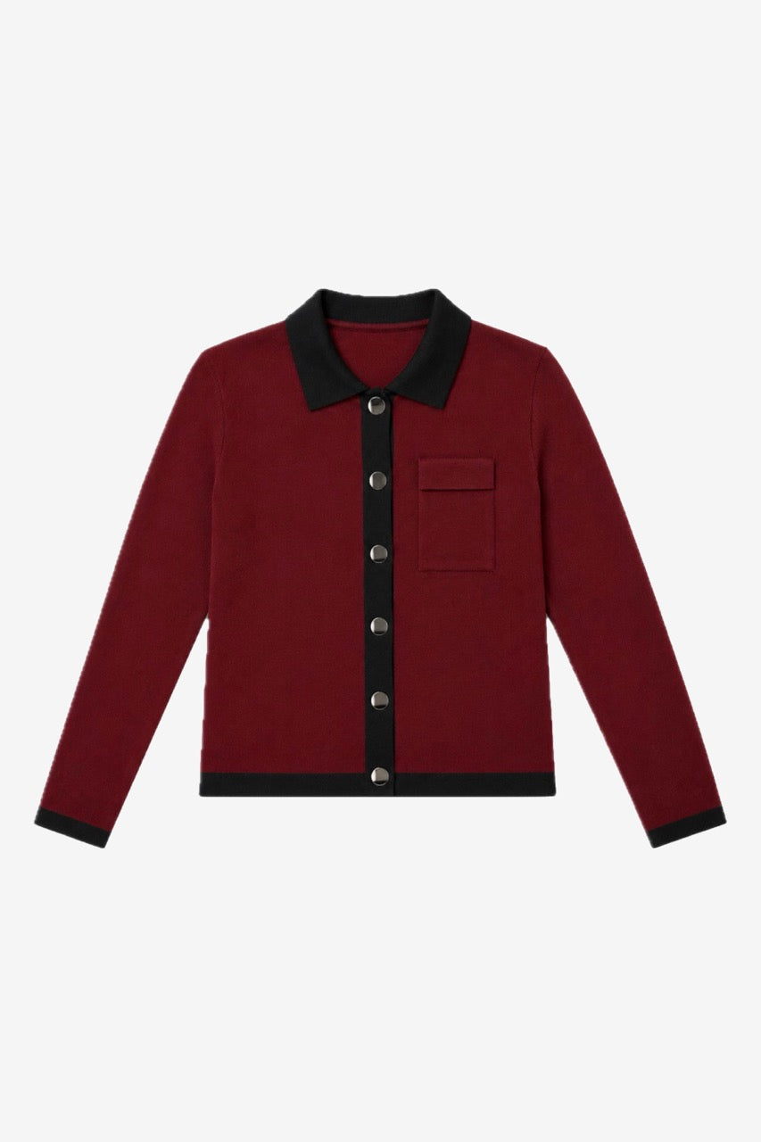 Chaqueta Viscosa Stina Burdeo