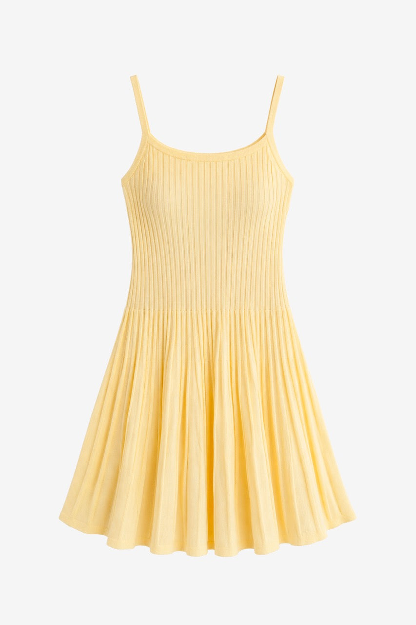 Vestido corto Viscosa Nell Amarillo Mantequilla