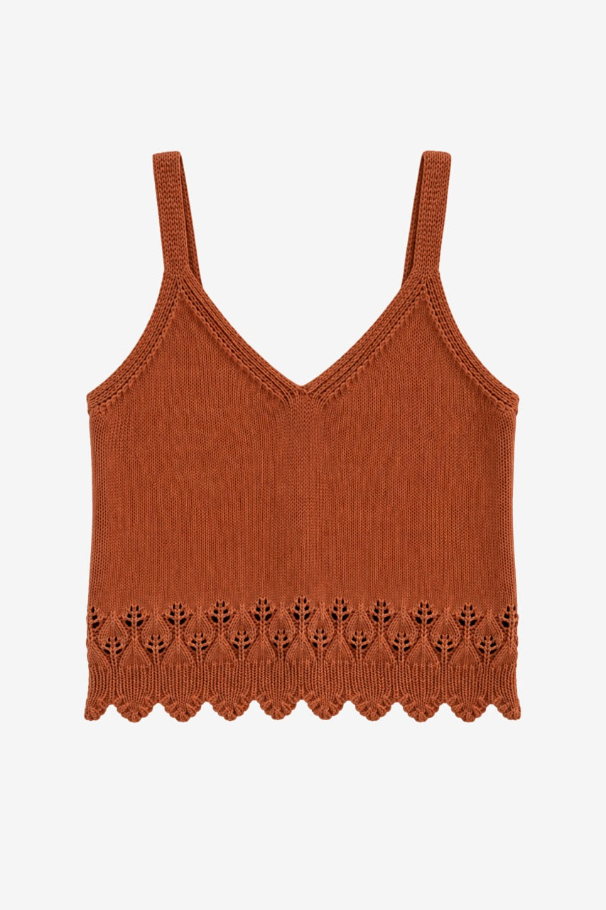 Top Algodón Daniela Camel