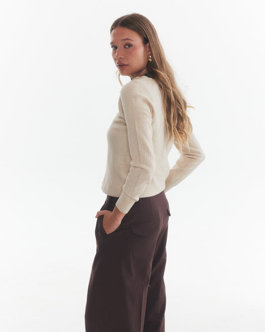 Chaleco Cashmere Lilo Crudo