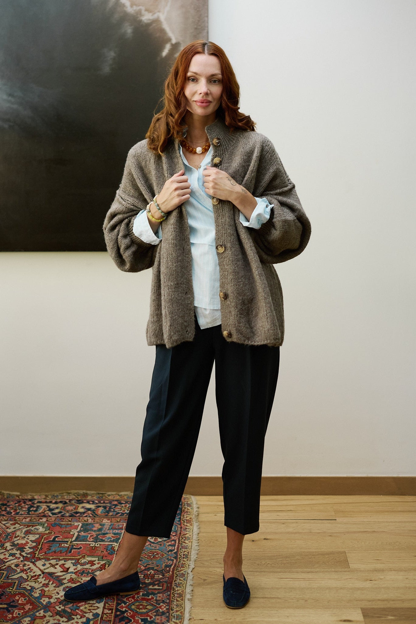 Chaleco Blend Lana Luino Chocolate Total Look