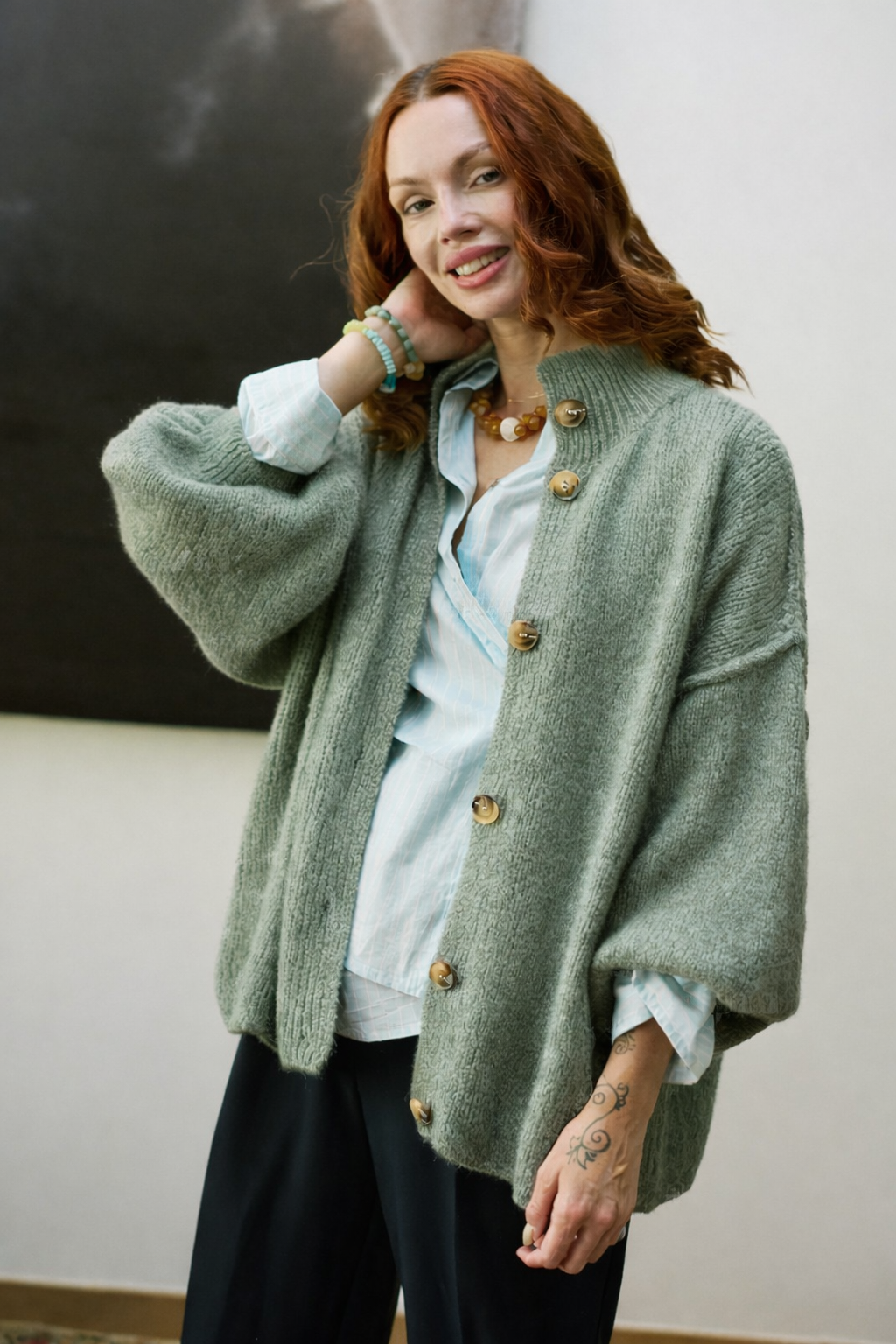 Outter Blend Lana Luino Verde Salvia Vista Frontal