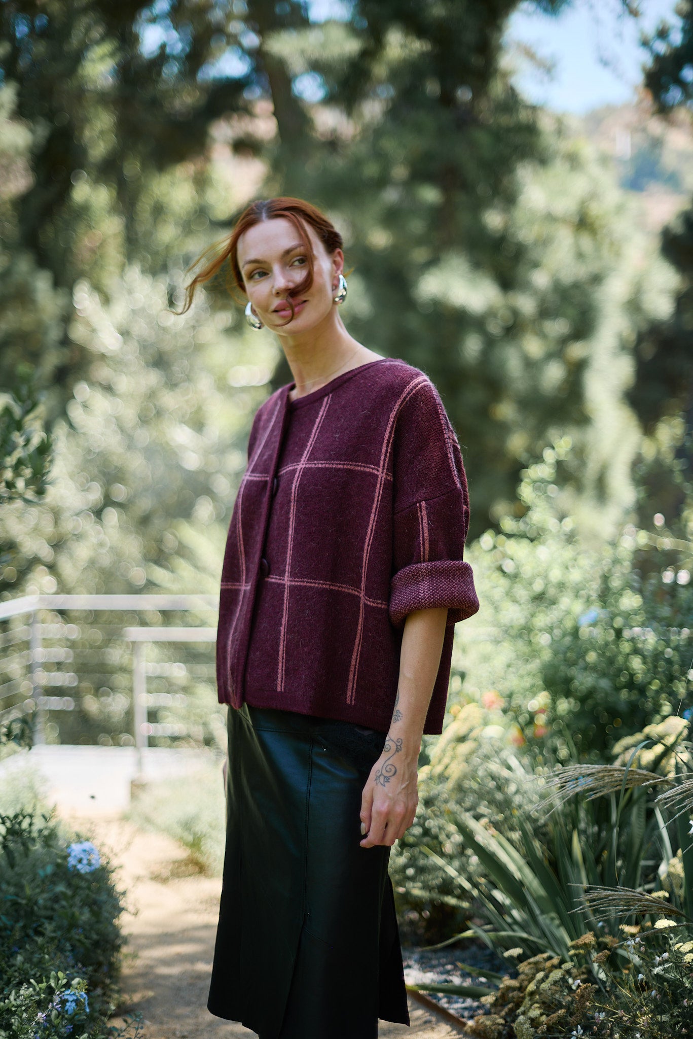Chaleco Lana y Mohair Milano Burdeo Total Look