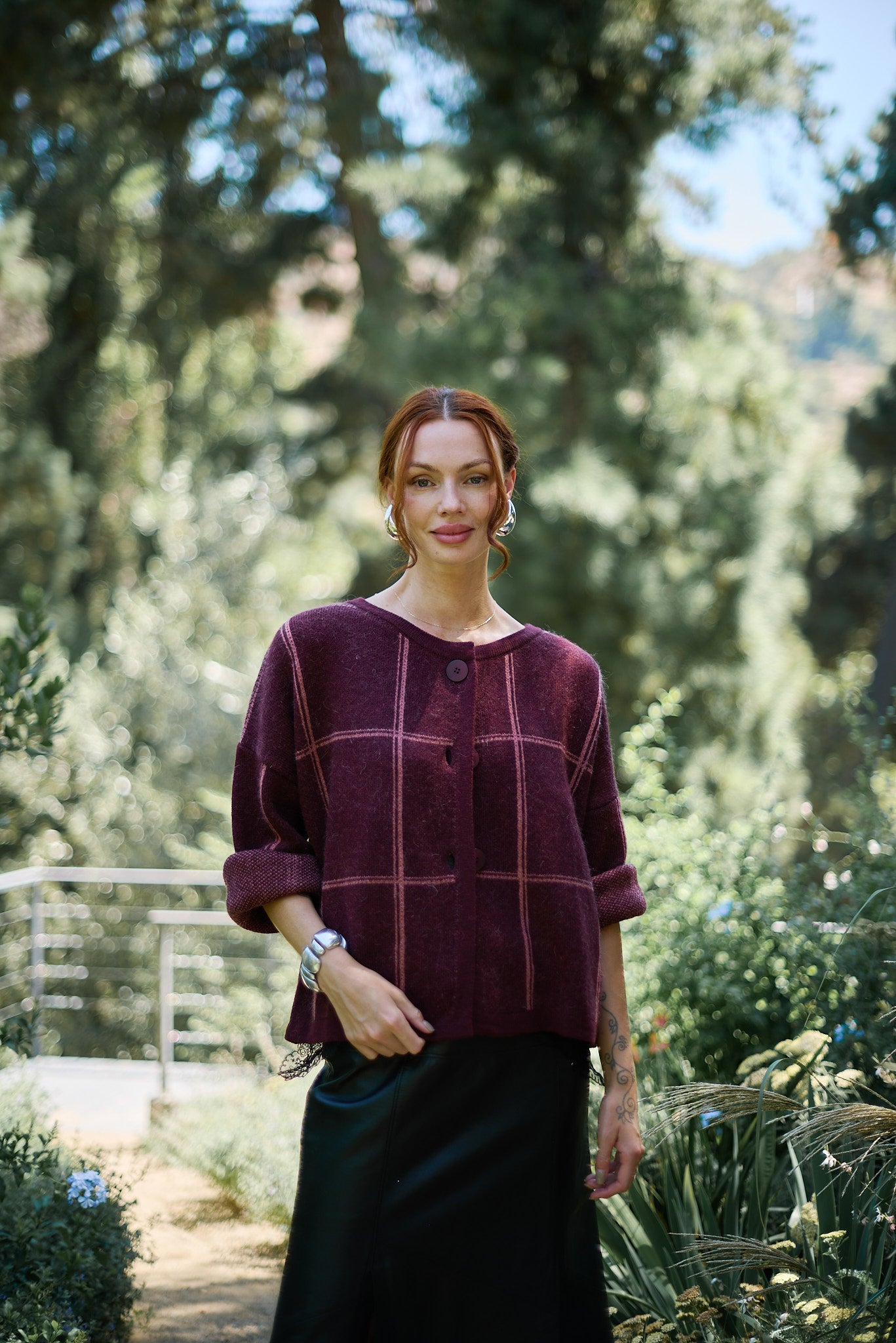 Chaleco Lana y Mohair Milano Burdeo Vista Frontal