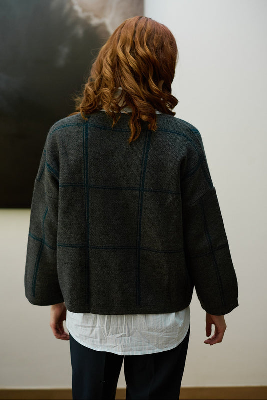 Chaleco Lana y Mohair Milano Gris Vista Posterior