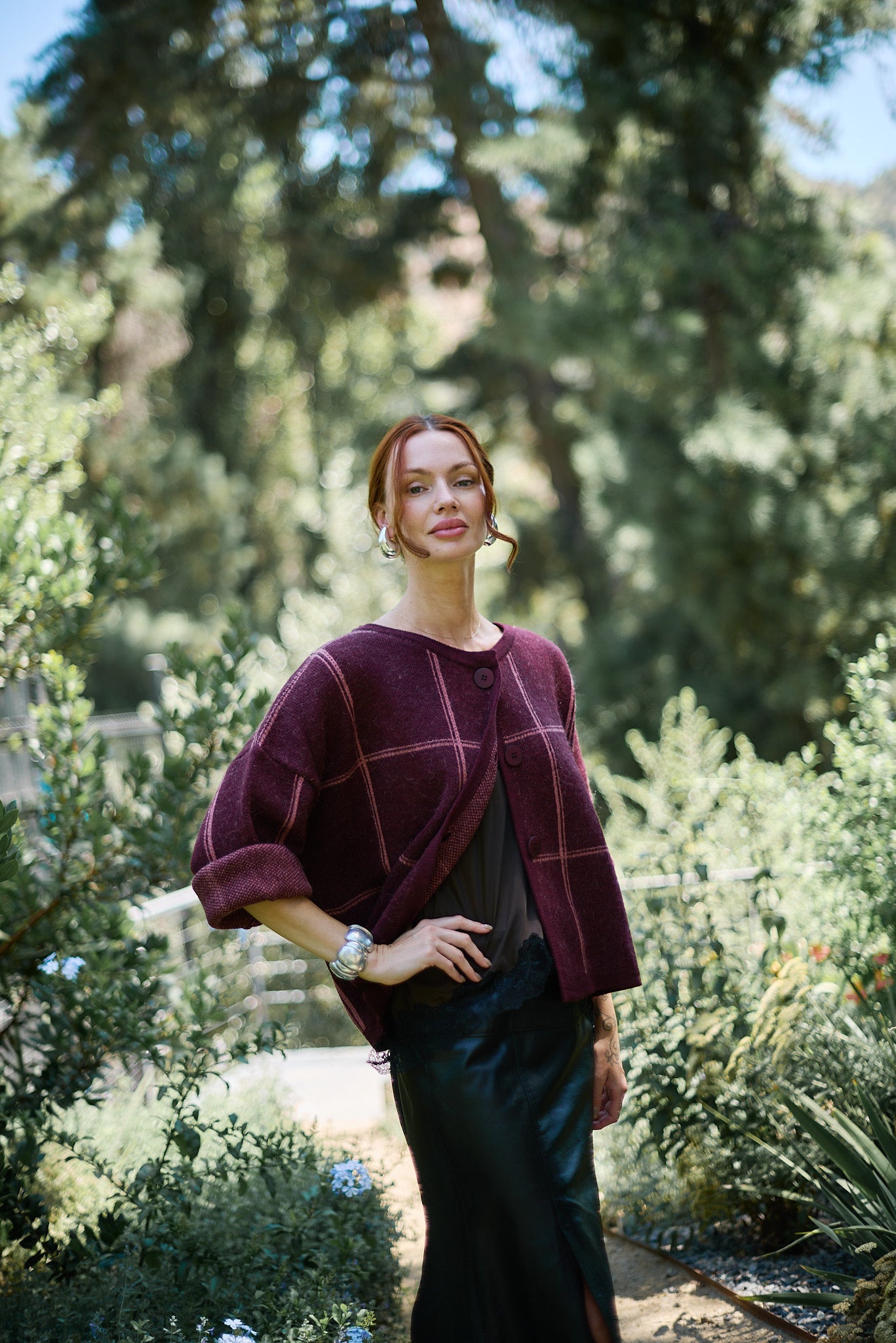 Outer Lana y Mohair Milano Burdeo