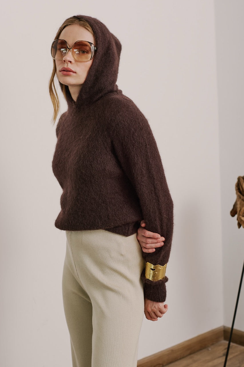Sweater Mohair Monza Café Total Look