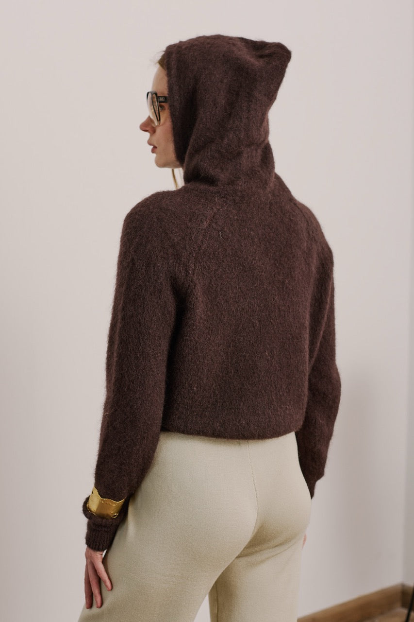 Sweater Mohair Monza Café Vista Lateral