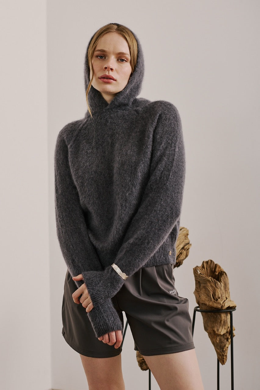 Sweater Mohair Monza Gris Vista Frontal