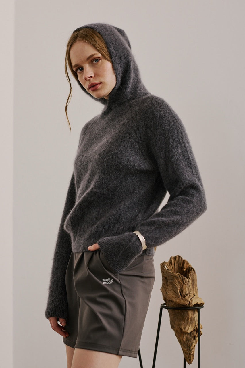 Sweater Mohair Monza Gris Vista Lateral