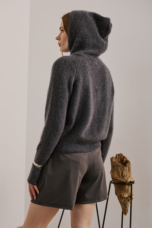 Sweater Mohair Monza Gris Vista Posterior