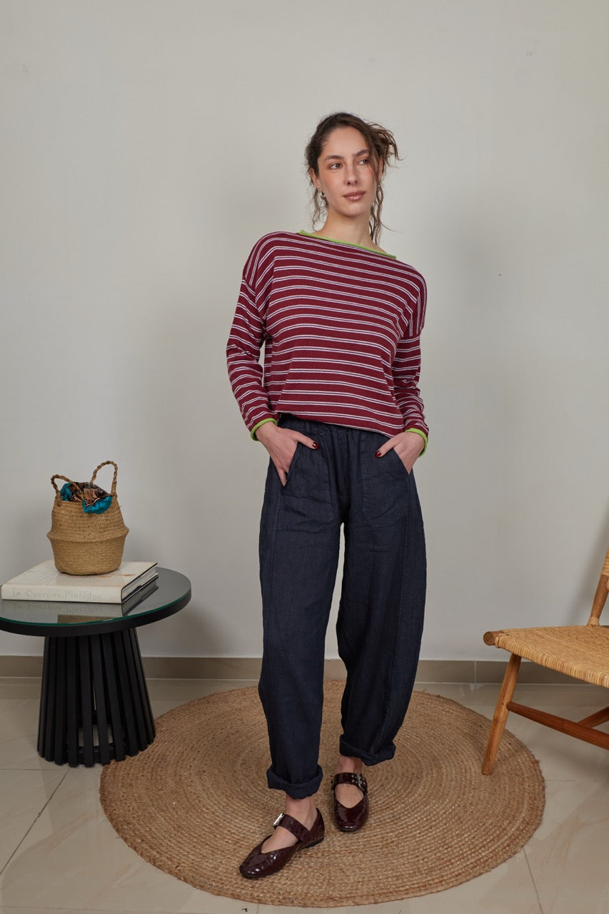 Sweater Algodón Nemi Burdeo