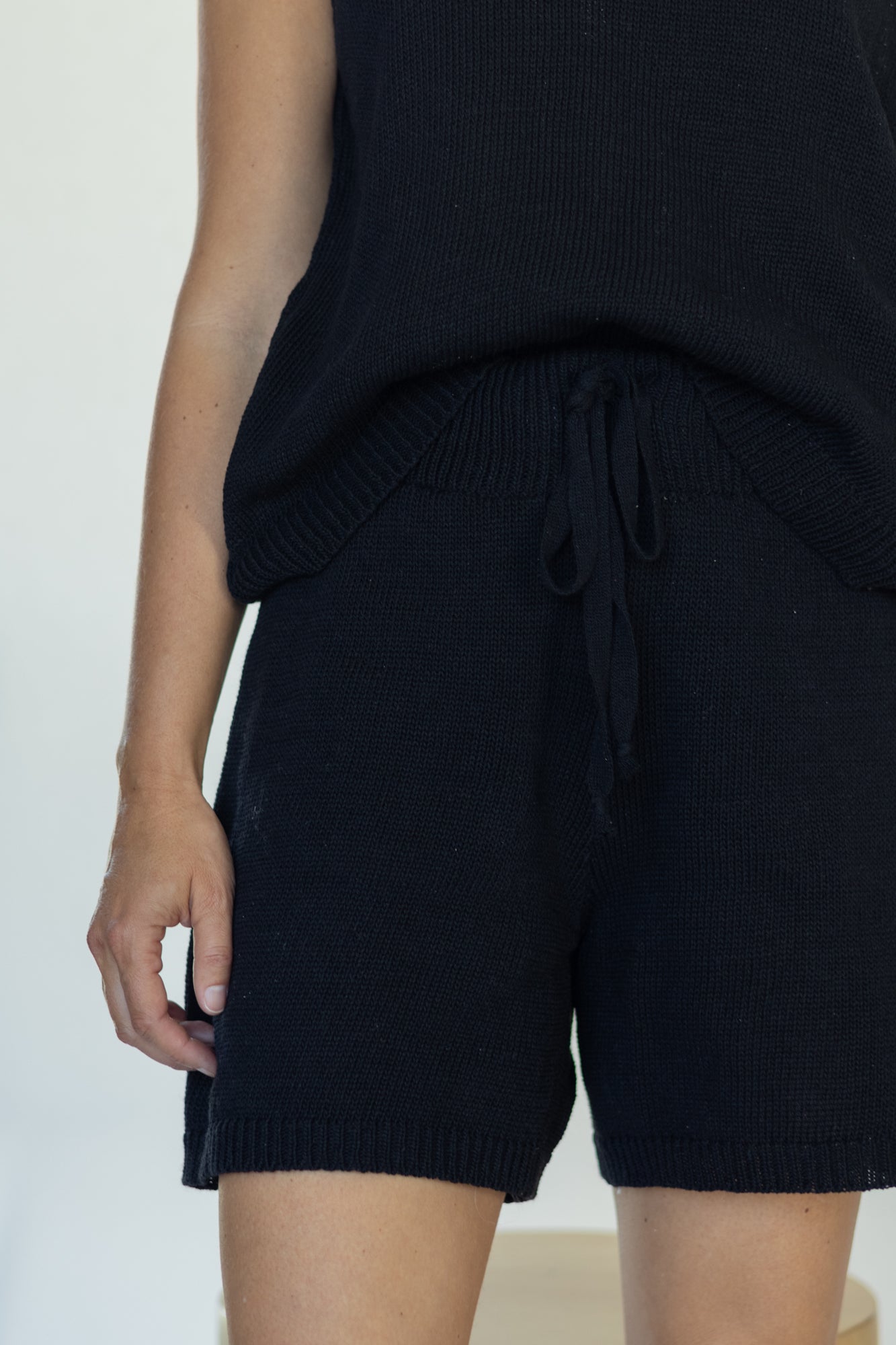 Short Lino y Algodón Silvia Negro