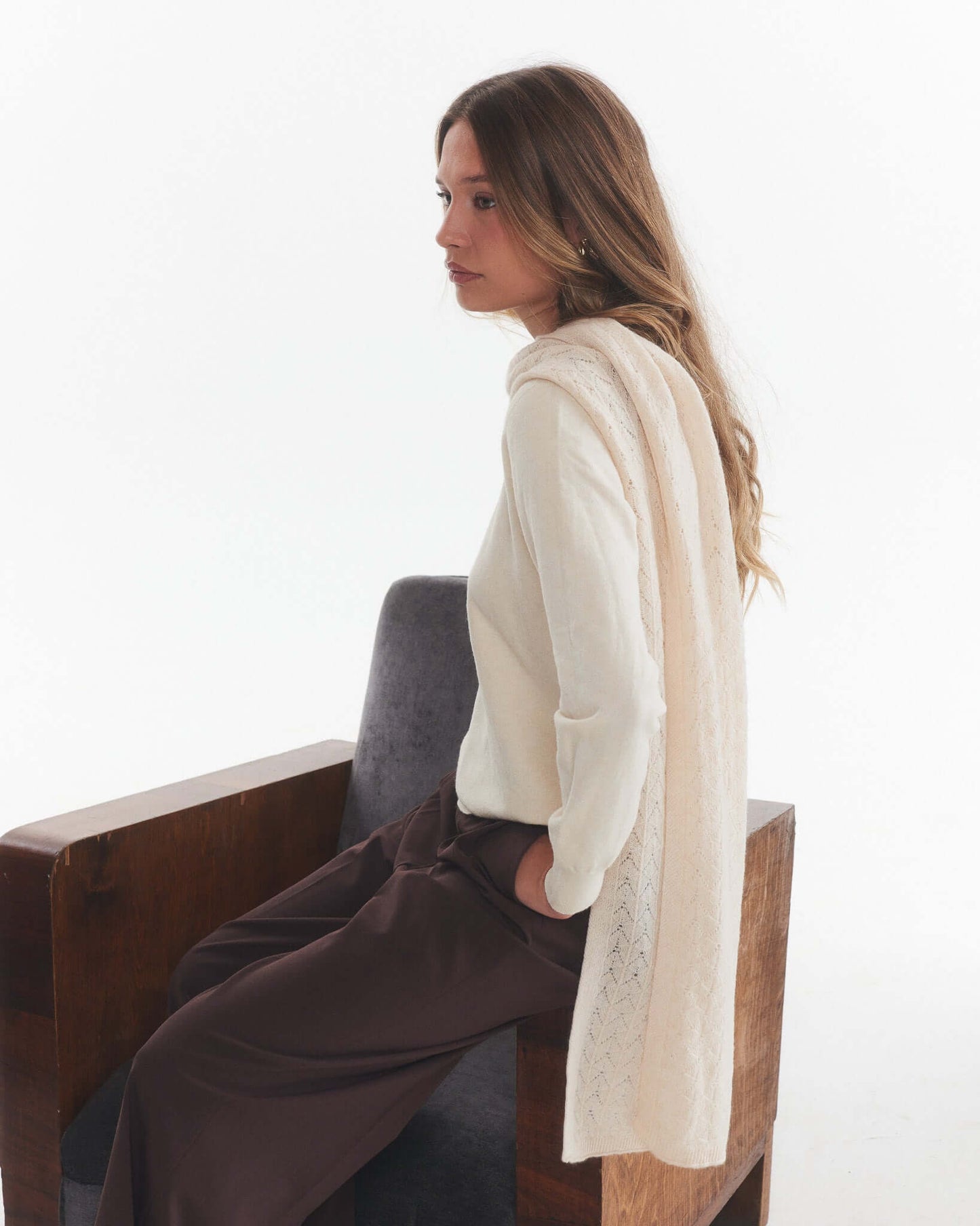 Bufanda 100% Cashmere Nessi Crudo