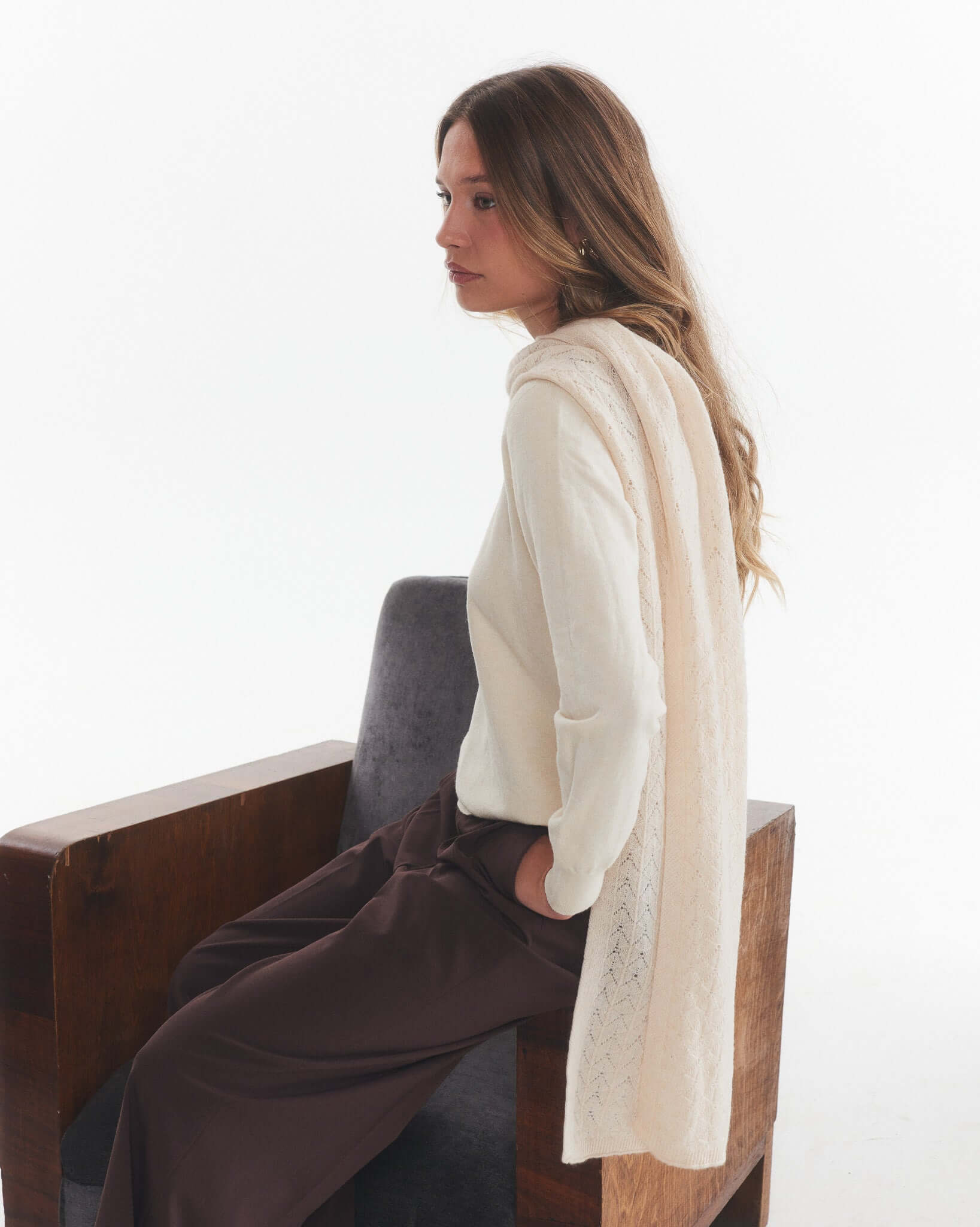 Bufanda 100% Cashmere Nessi Crudo
