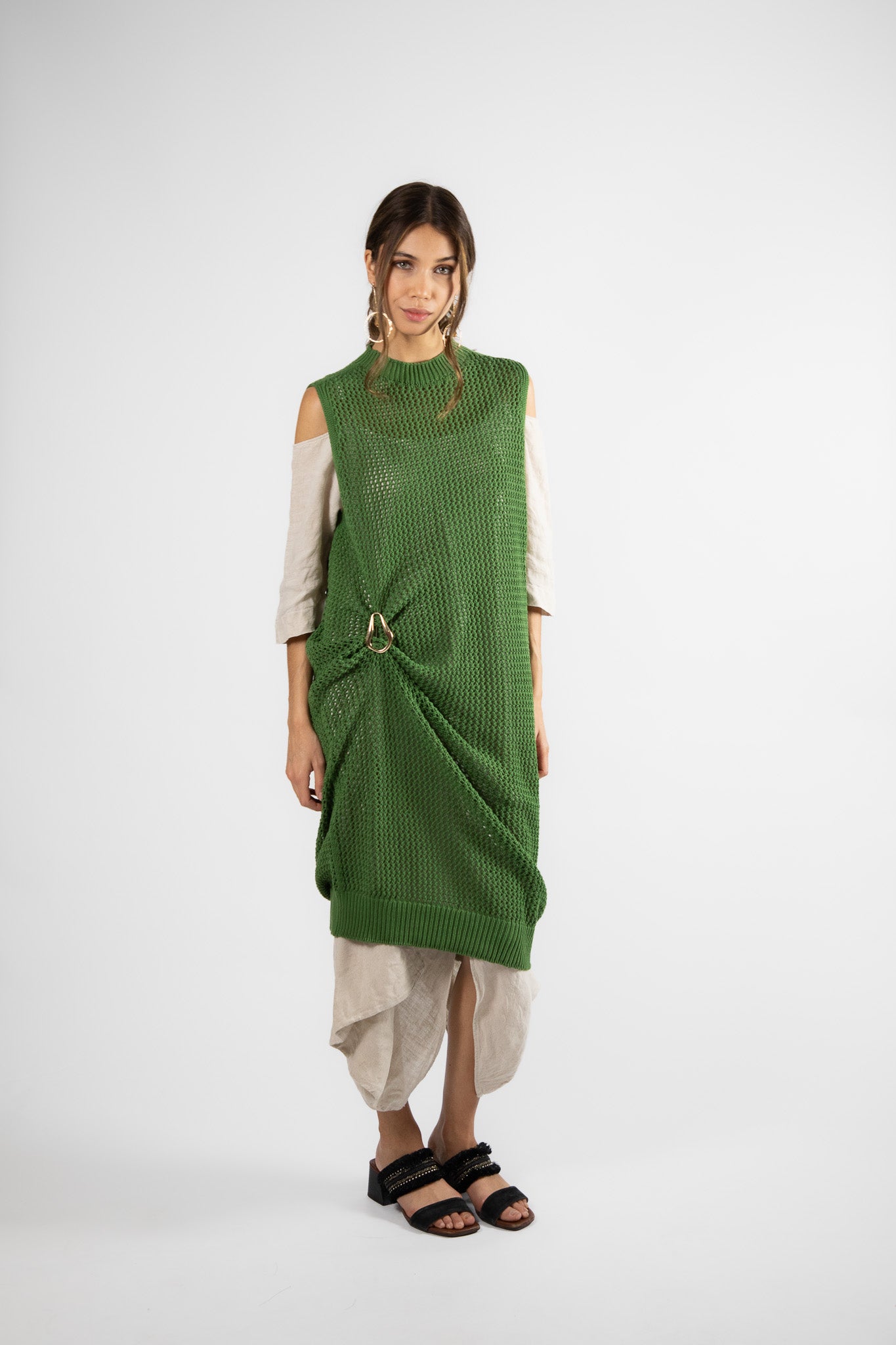 Vestido largo Algodón Paz Verde