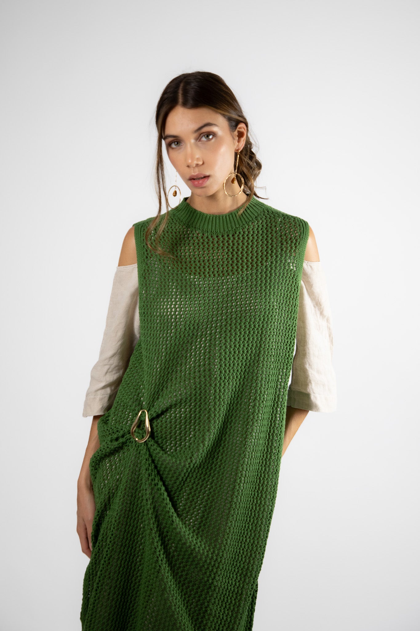 Vestido largo Algodón Paz Verde