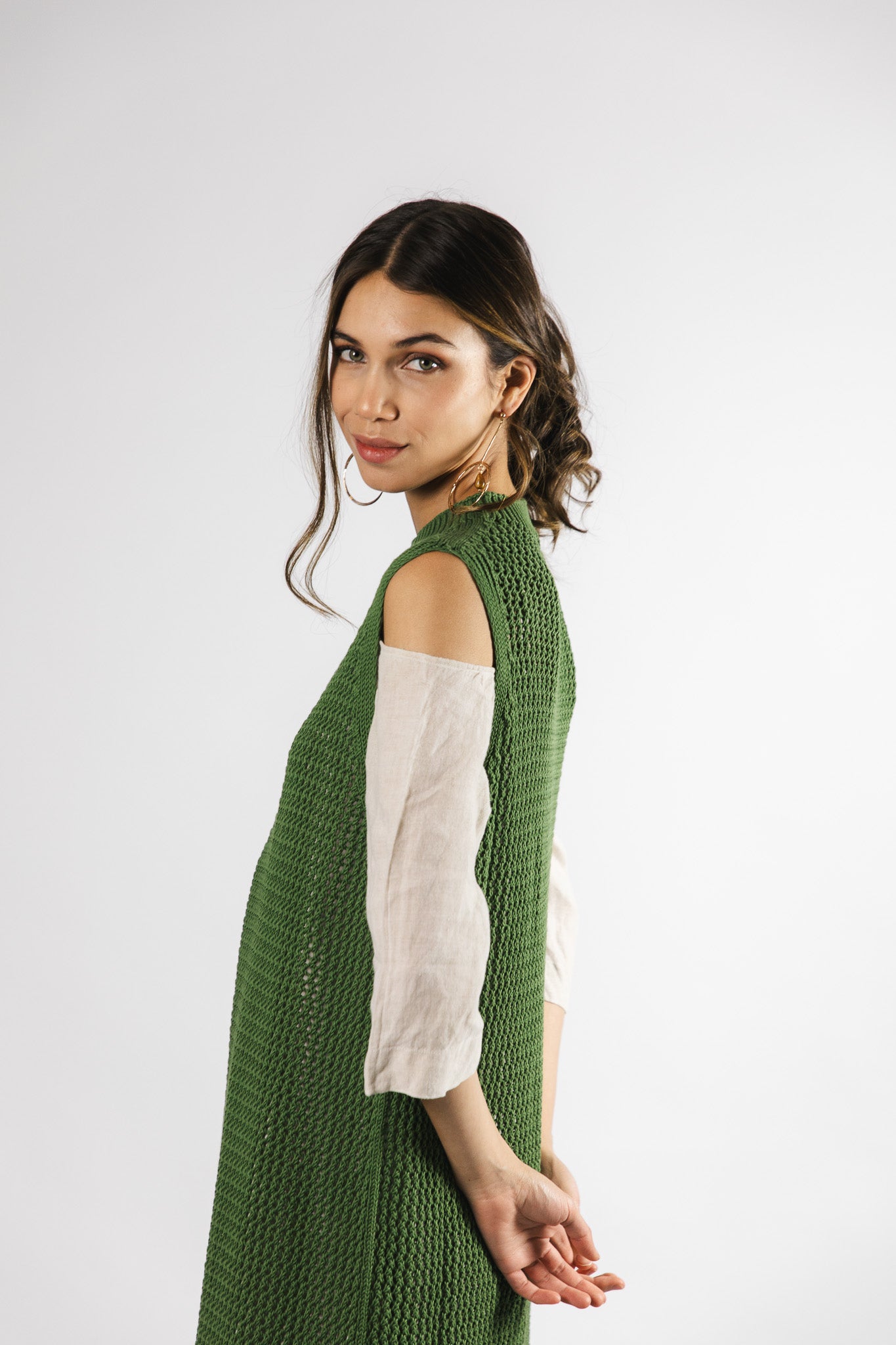 Vestido largo Algodón Paz Verde