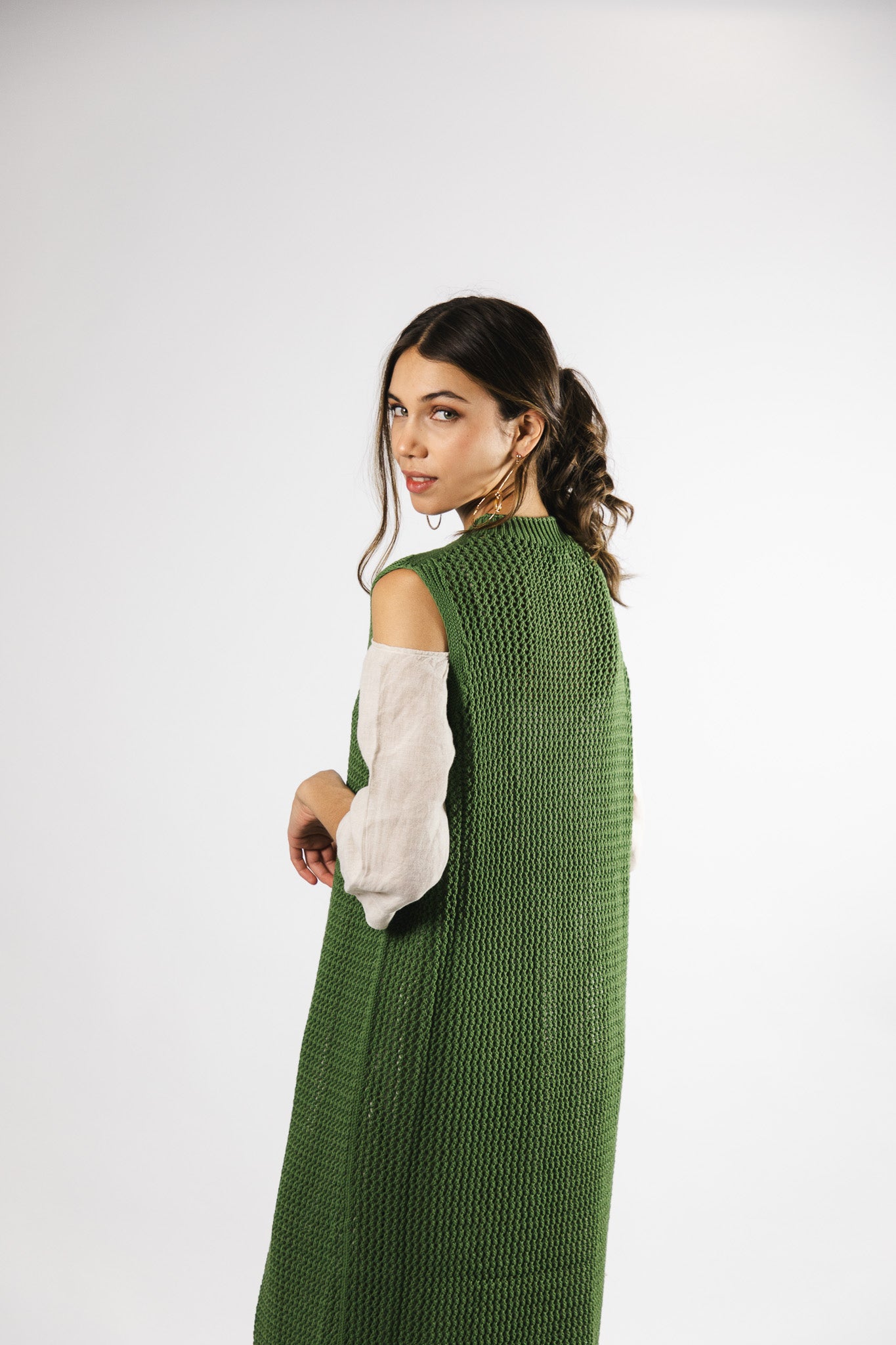 Vestido largo Algodón Paz Verde