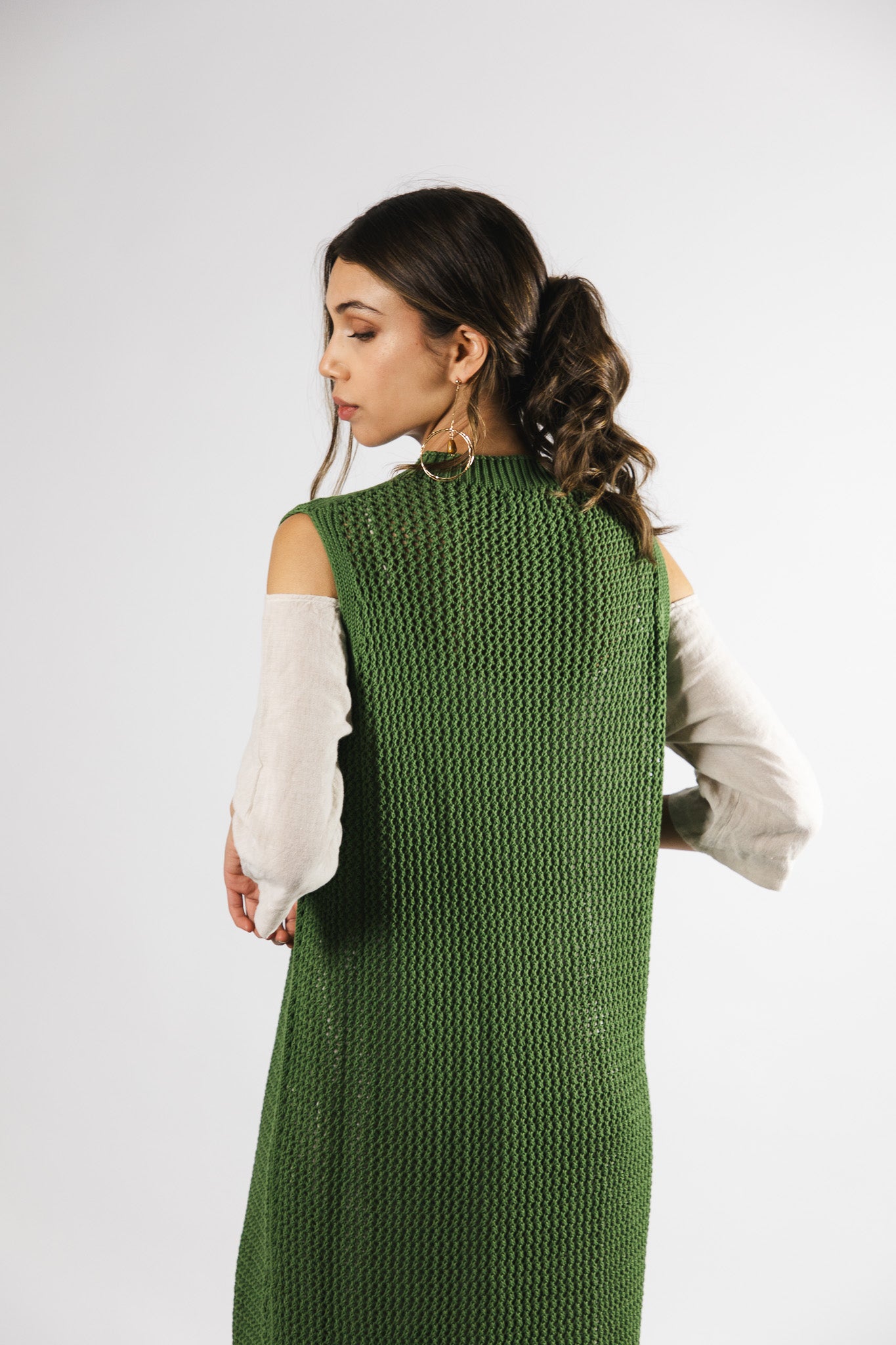 Vestido largo Algodón Paz Verde