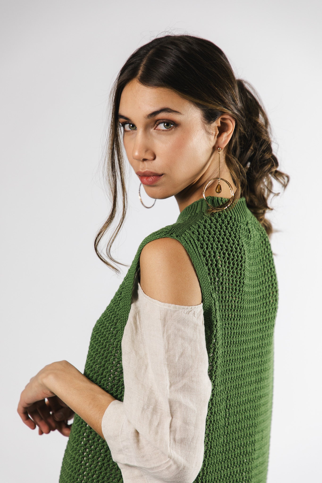 Vestido largo Algodón Paz Verde