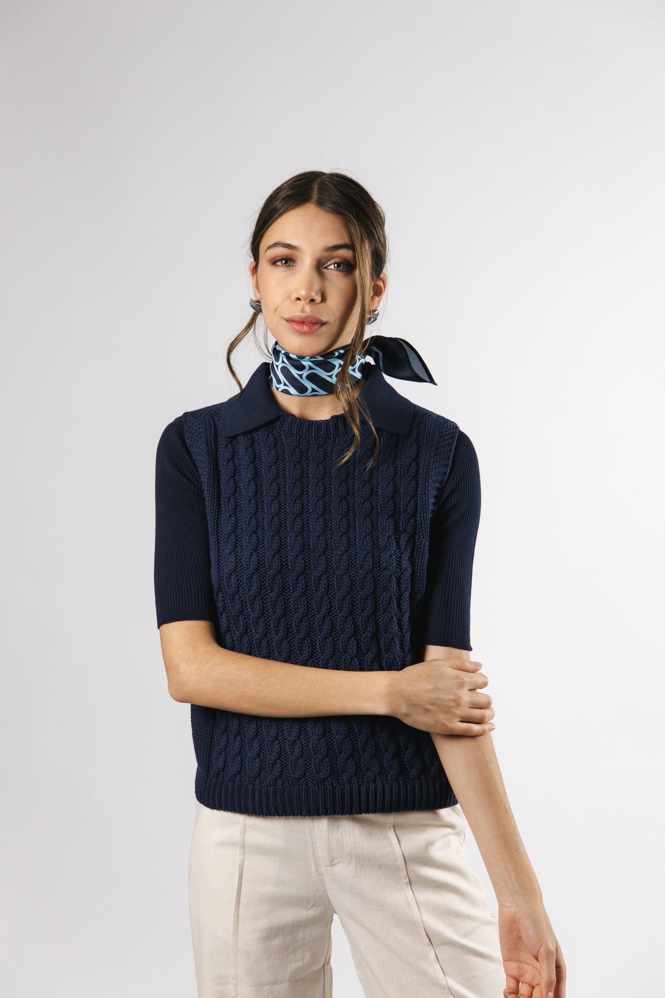 Top sin manga Algodón Pili Azul Marino