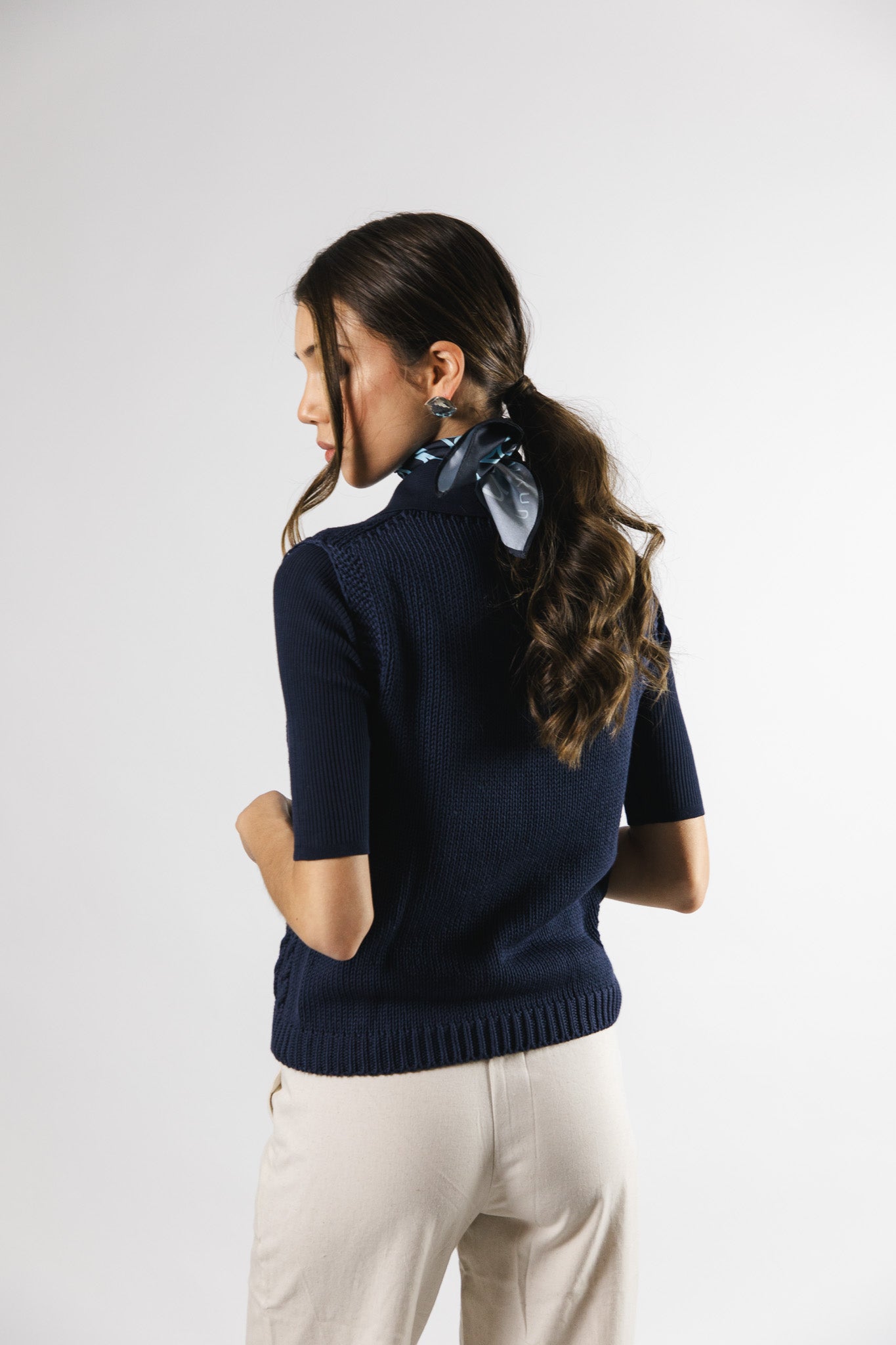 Top sin manga Algodón Pili Azul Marino