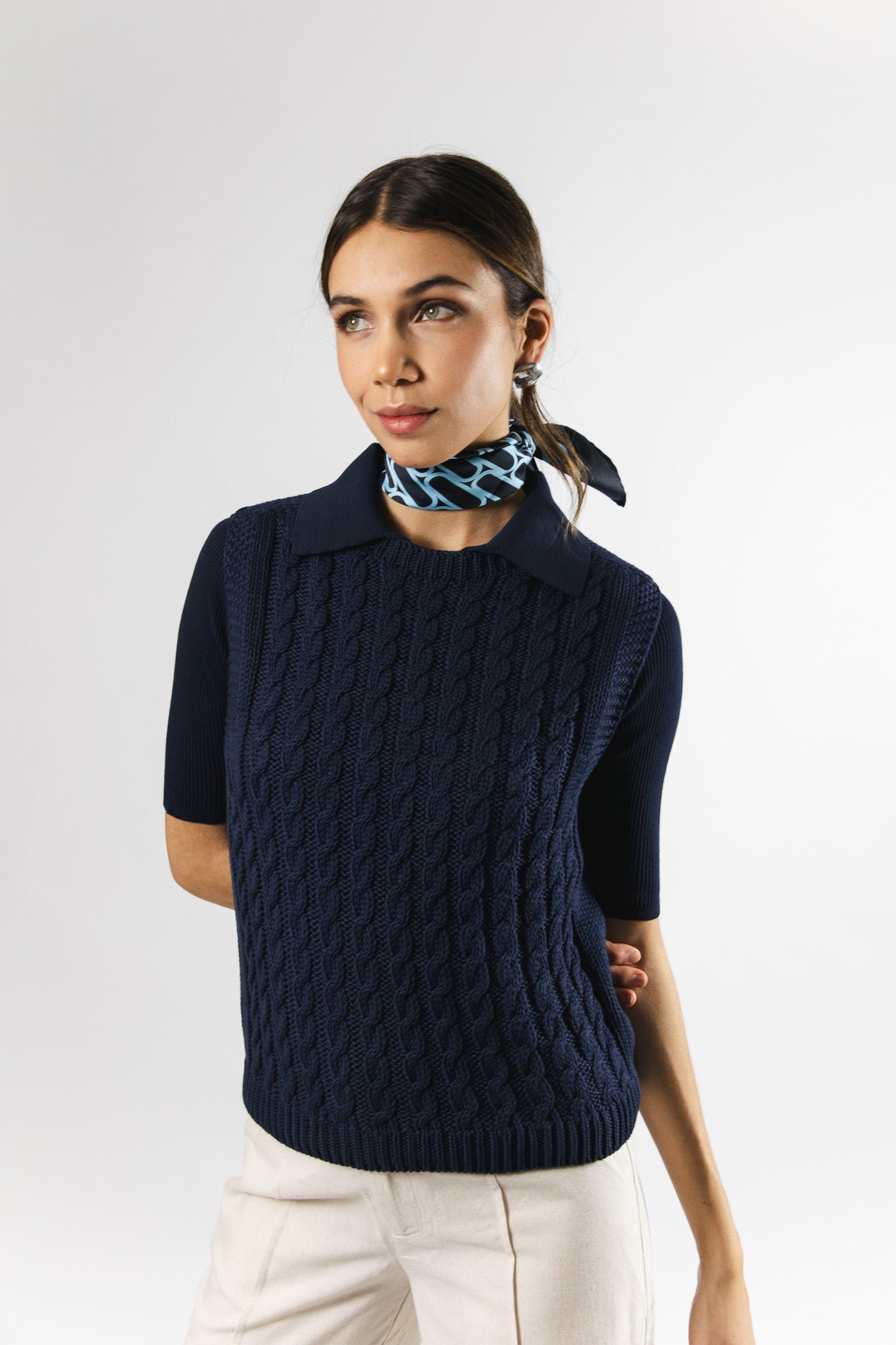 Top sin manga Algodón Pili Azul Marino