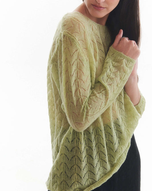 Sweater Mohair Piera Verde Limón