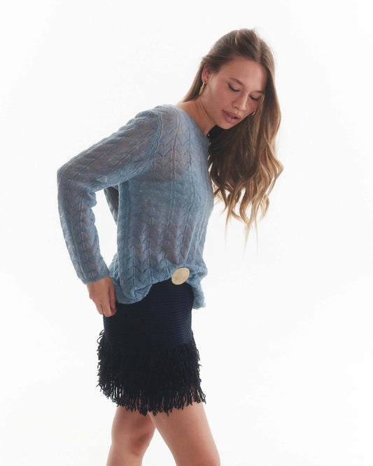 Sweater Mohair Piera Índigo