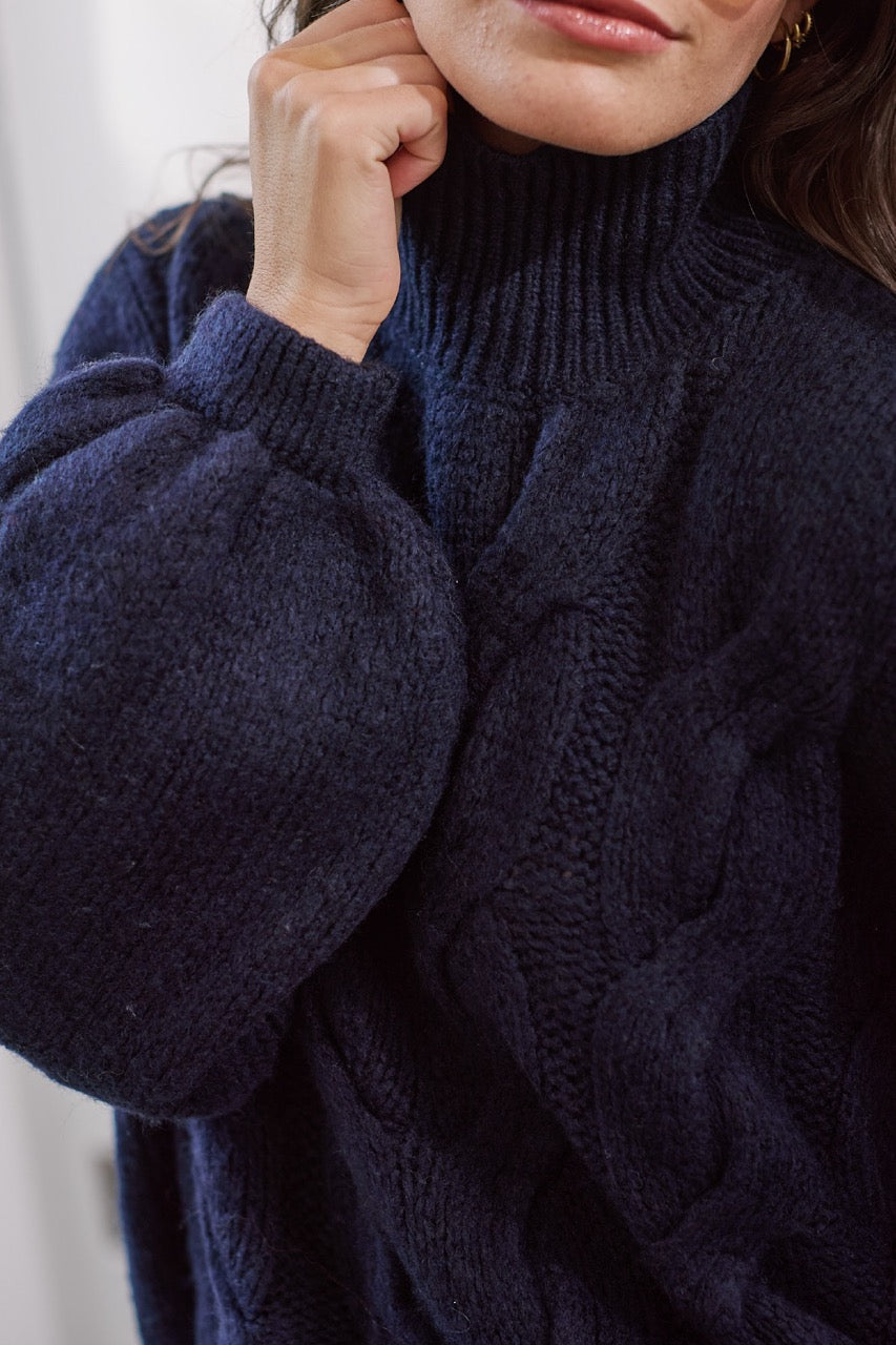 Outter Blend Lana Prato Azul Marino Detalle