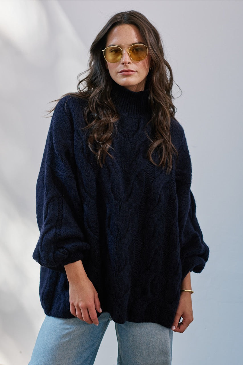 Outter Blend Lana Prato Azul Marino Vista Frontal