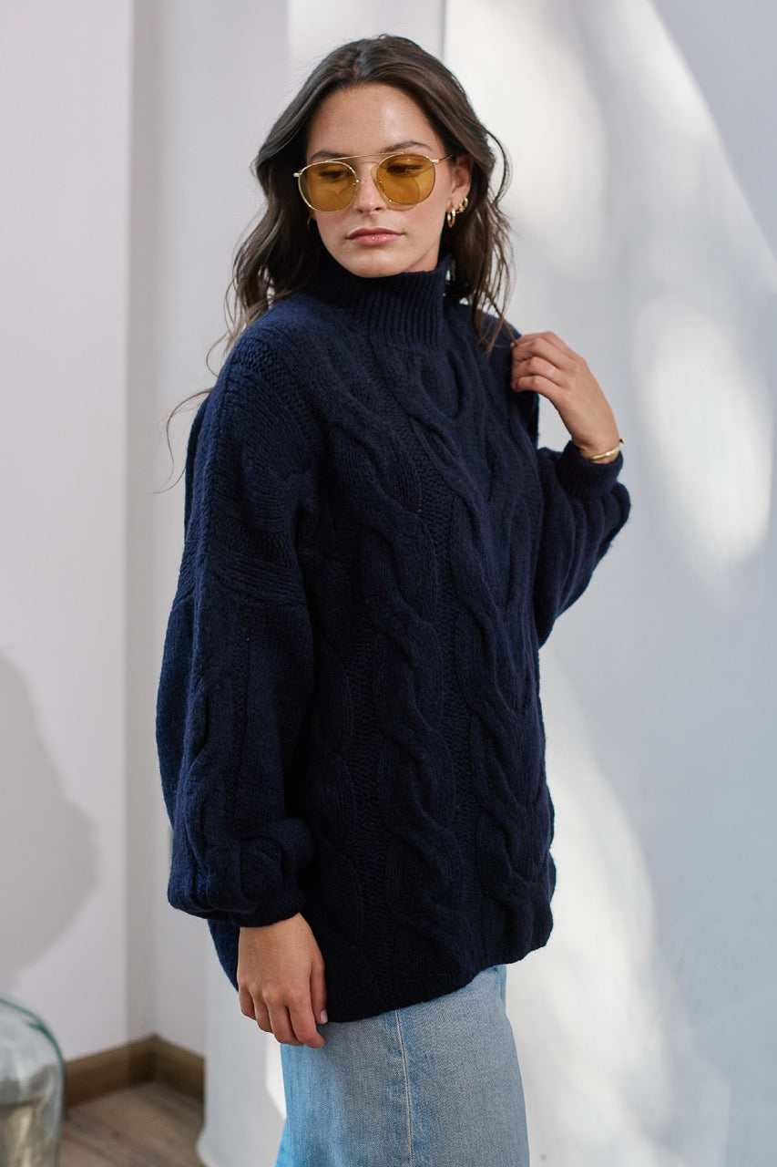 Outter Blend Lana Prato Azul Marino Vista Lateral