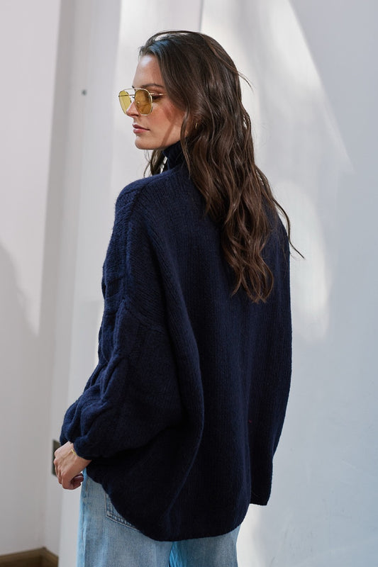 Outter Blend Lana Prato Azul Marino Vista Posterior