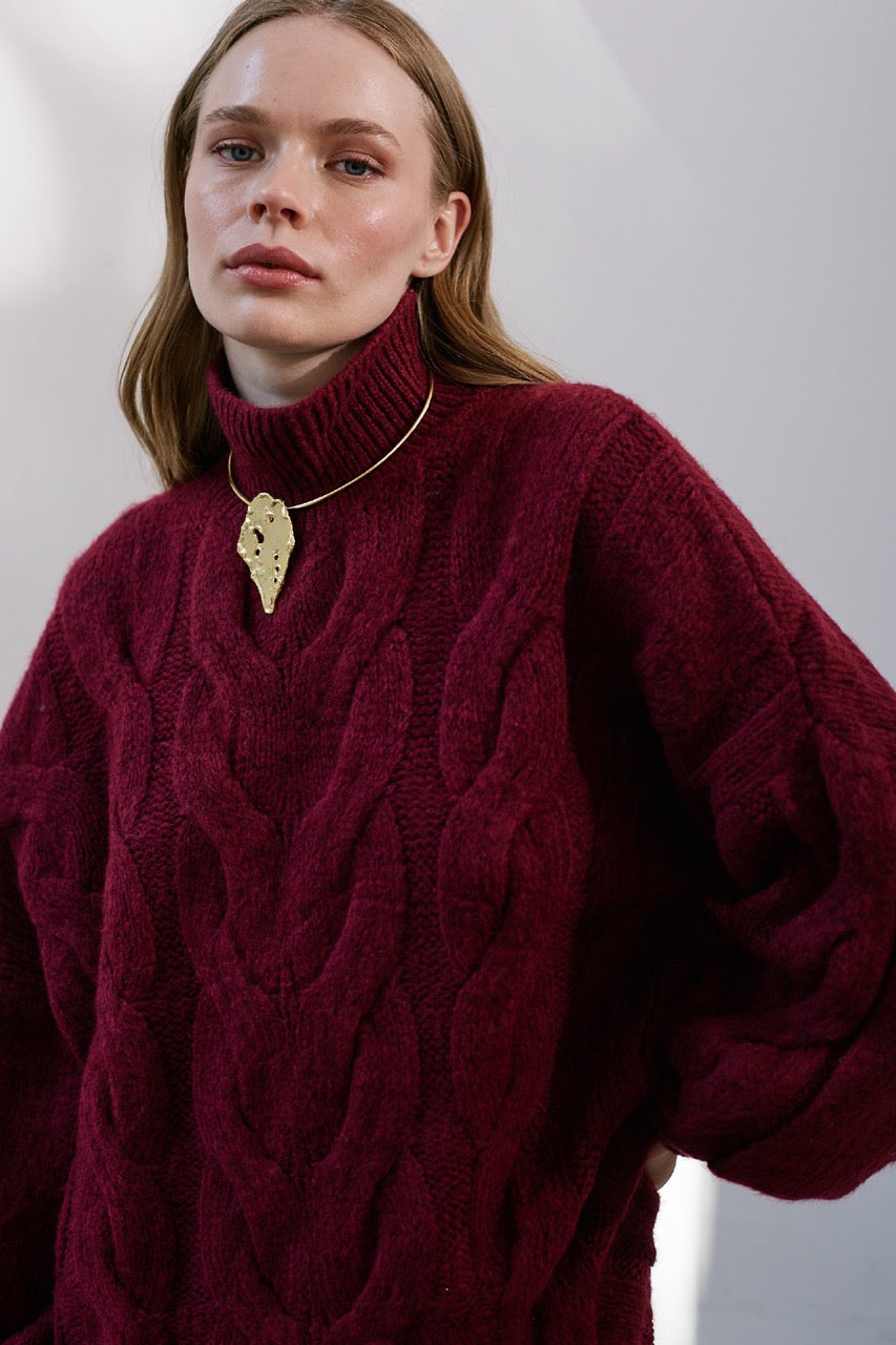 Outter Blend Lana Prato Burdeo Detalle