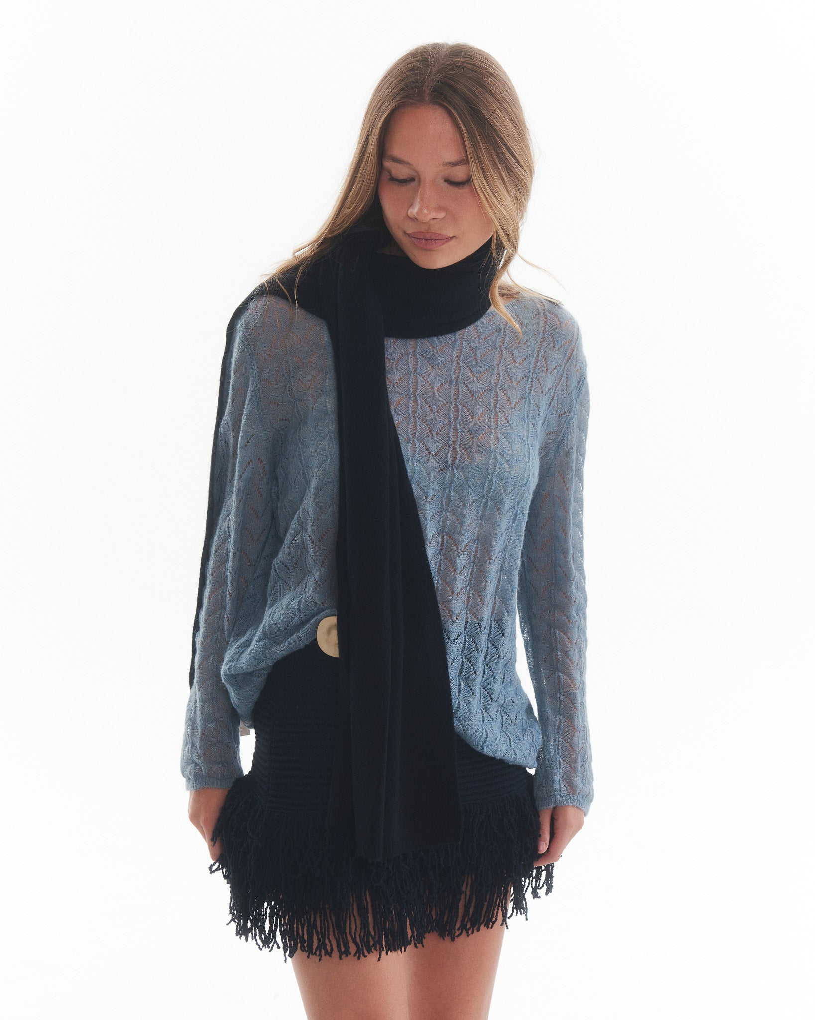 Bufanda 100% Cashmere Rosalía Negro