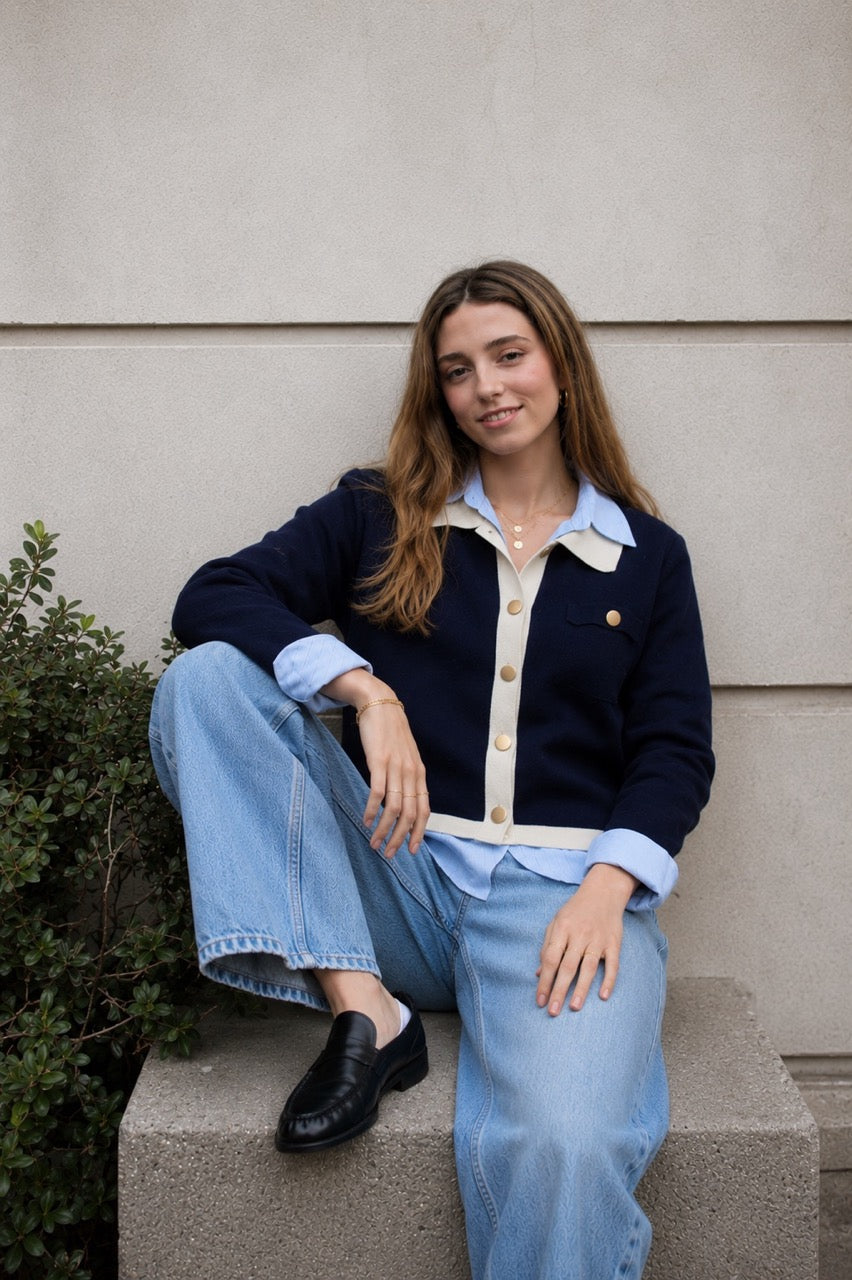Chaqueta Viscosa Stina Azul Marino