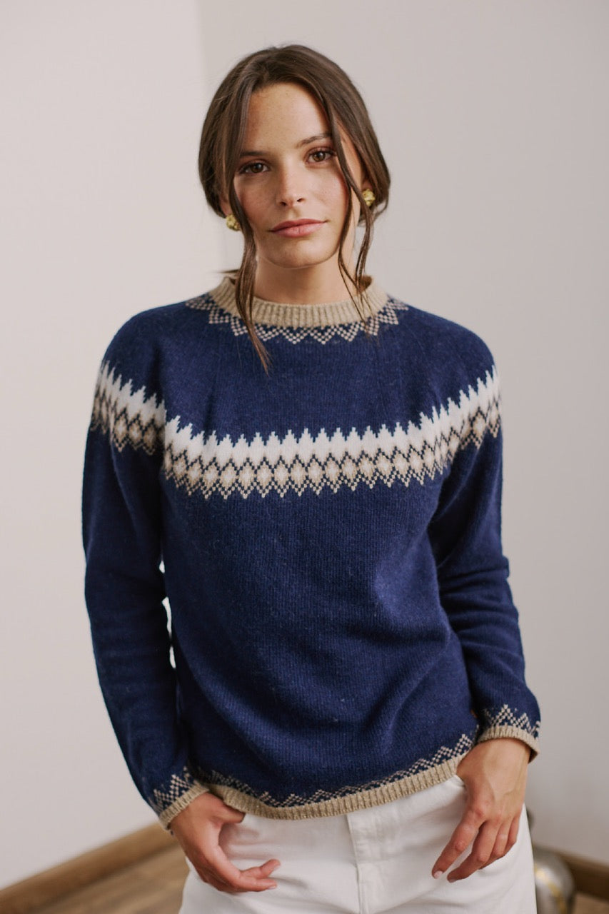 Sweater Lana y Cashmere Sardgena Azul Vista Frontal