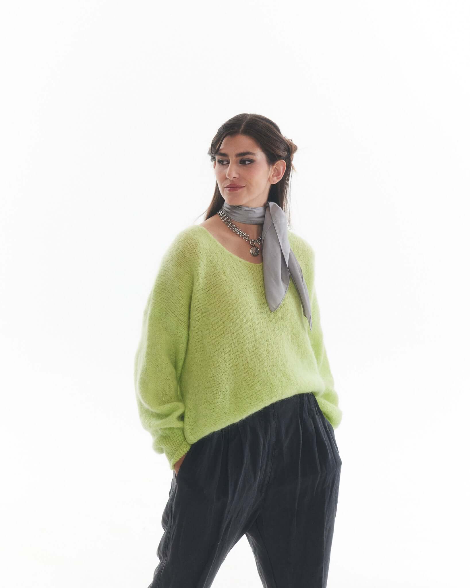 Sweater alpaca Sorcha Verde Limón