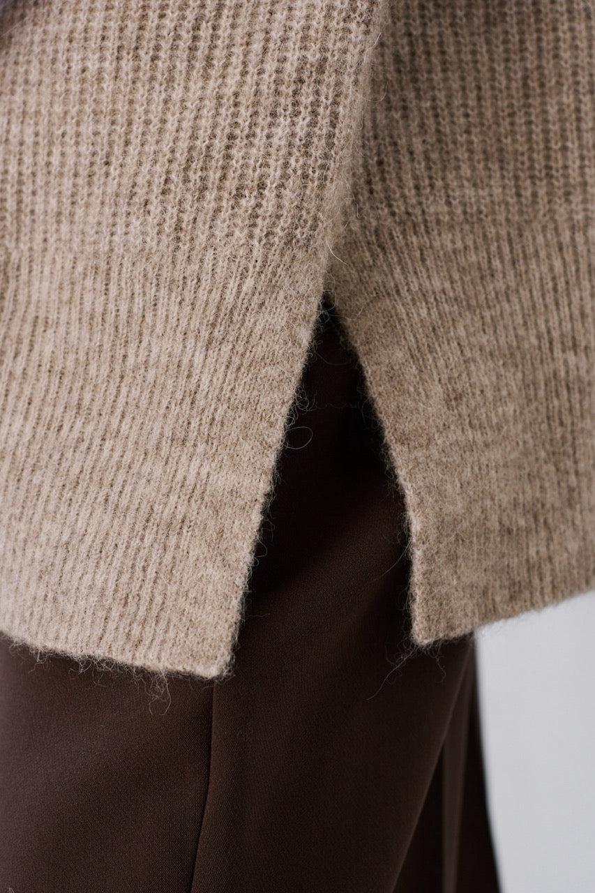 Sweater Blend Alpaca y Lana Andor Beige Detalle