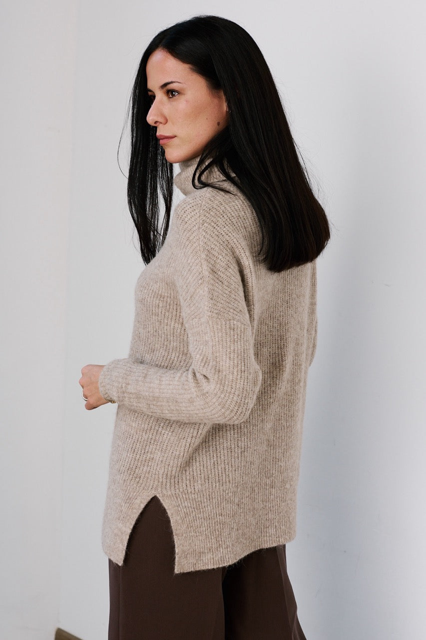 Sweater Blend Alpaca y Lana Andor Beige Vista Posterior
