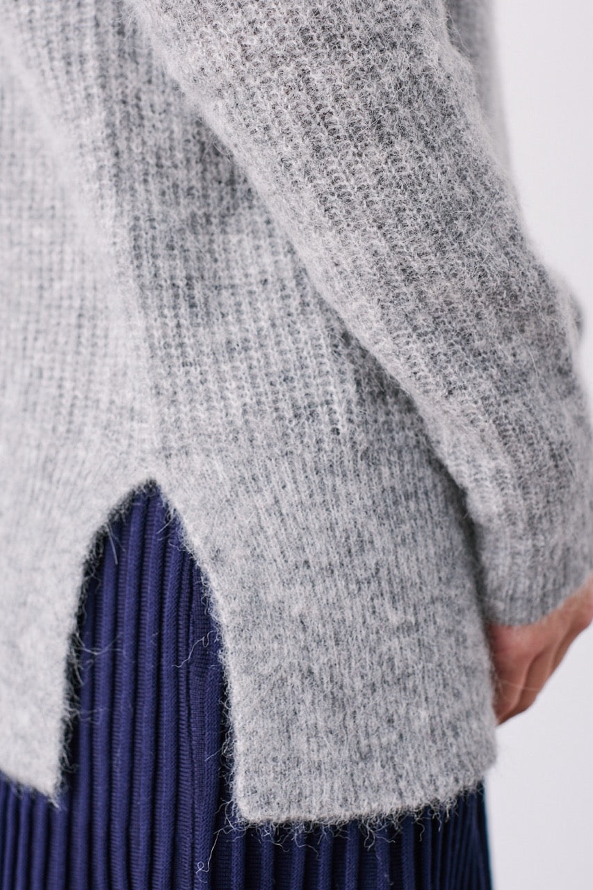 Sweater Blend Alpaca y Lana Andor Gris Detalle